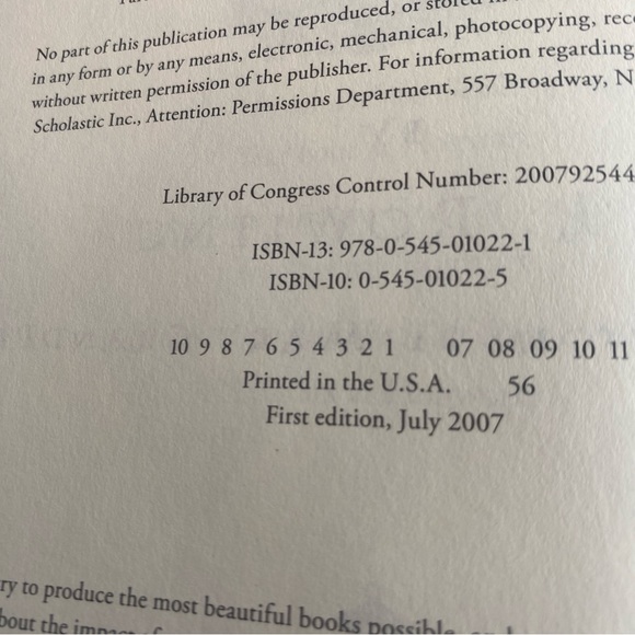 ⭐️J. K. Rowling ⭐️ Harry Potter And The Deathly Hallows 1st Edition July 2007 - Picture 8 of 9